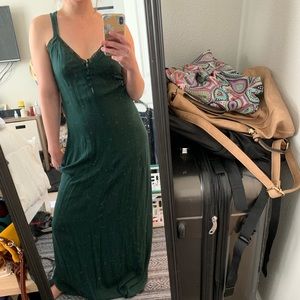 Green maiden maxi dress